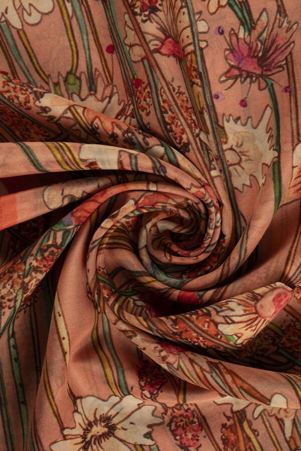 Turuncu 75X200 İpek Koton Şal - 2