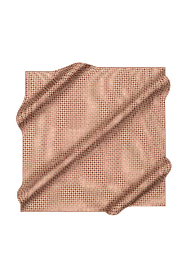 Turuncu 90X90 İpek Krep Saten Eşarp - 1