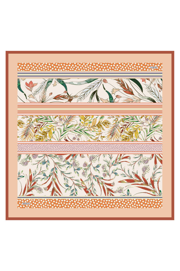 Turuncu 90X90 İpek Twill Eşarp - 1