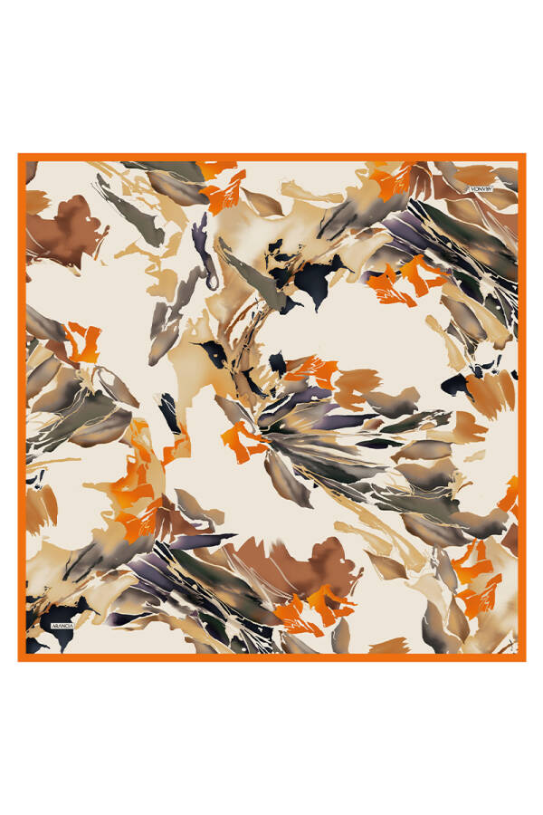 Turuncu 90X90 İpek Twill Eşarp - Arancia