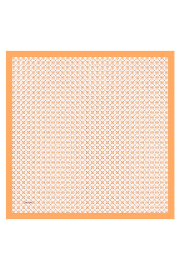 Turuncu 90X90 İpek Twill Eşarp - 1