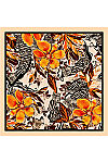 Turuncu 90X90 İpek Twill Eşarp - 1