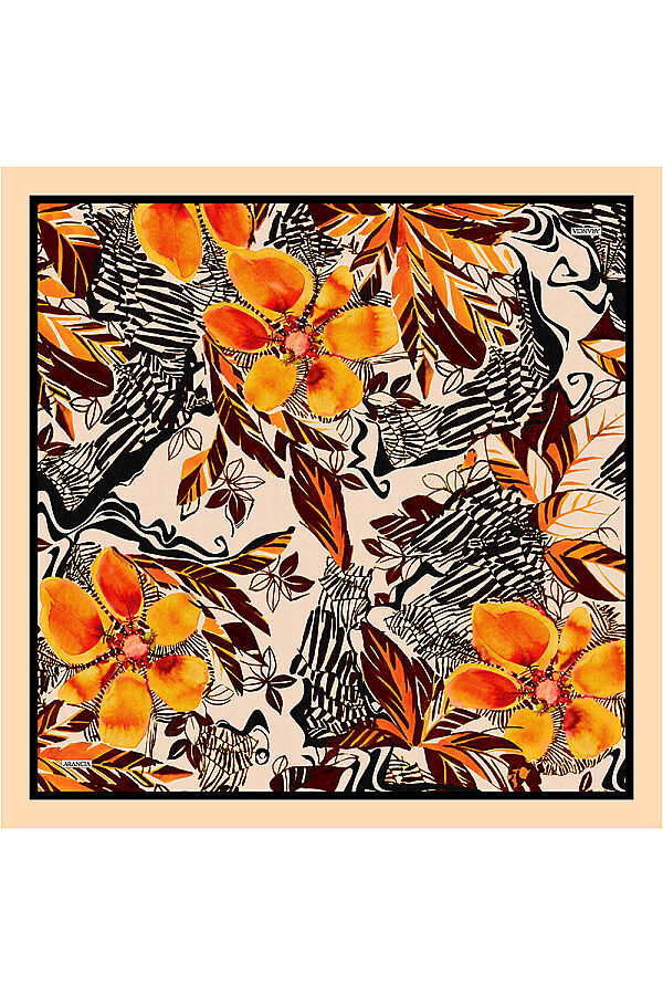 Turuncu 90X90 İpek Twill Eşarp - ARANCIA