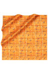Turuncu 90X90 İpek Twill Eşarp - 1