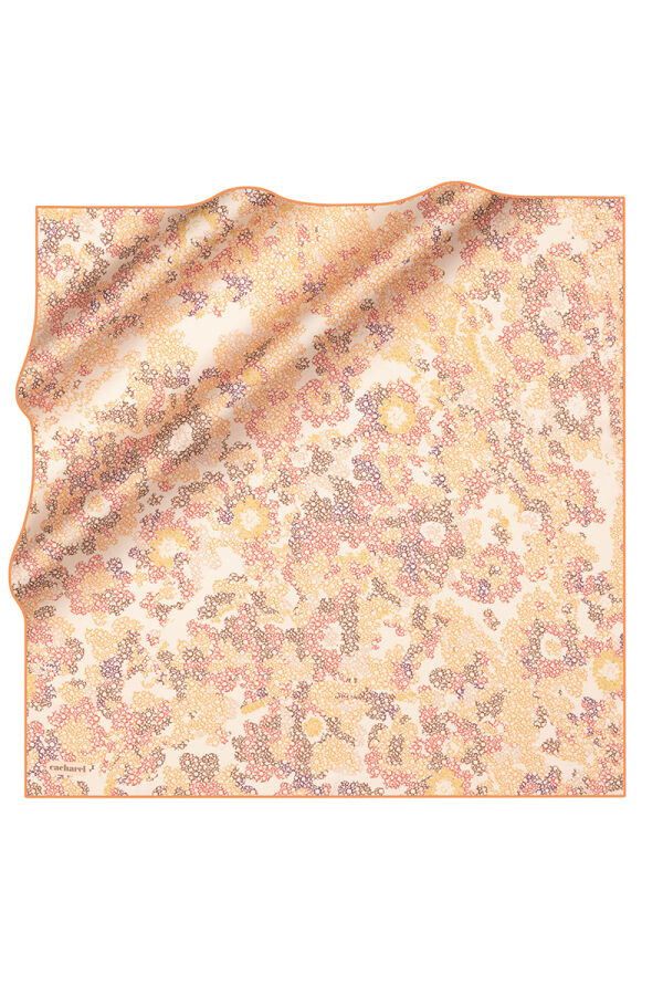 Turuncu 90X90 İpek Twill Eşarp - Cacharel