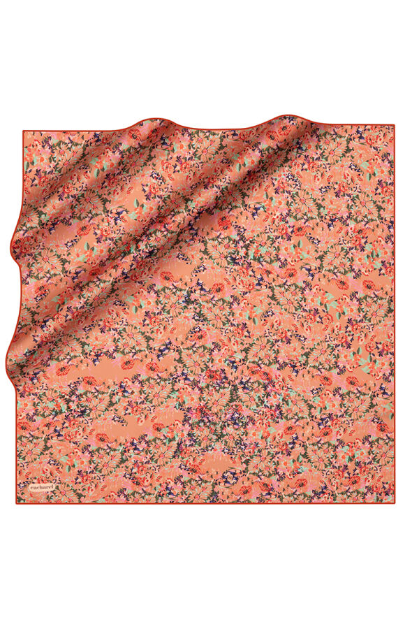 Turuncu 90X90 İpek Twill Eşarp - Cacharel