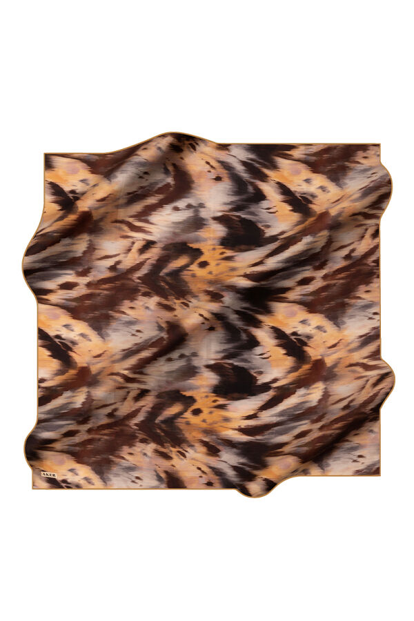 Turuncu 90X90 İpek Twill Eşarp - 1