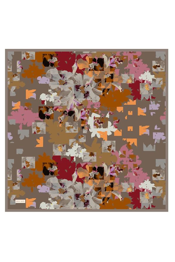 Turuncu 90X90 İpek Twill Eşarp - 1