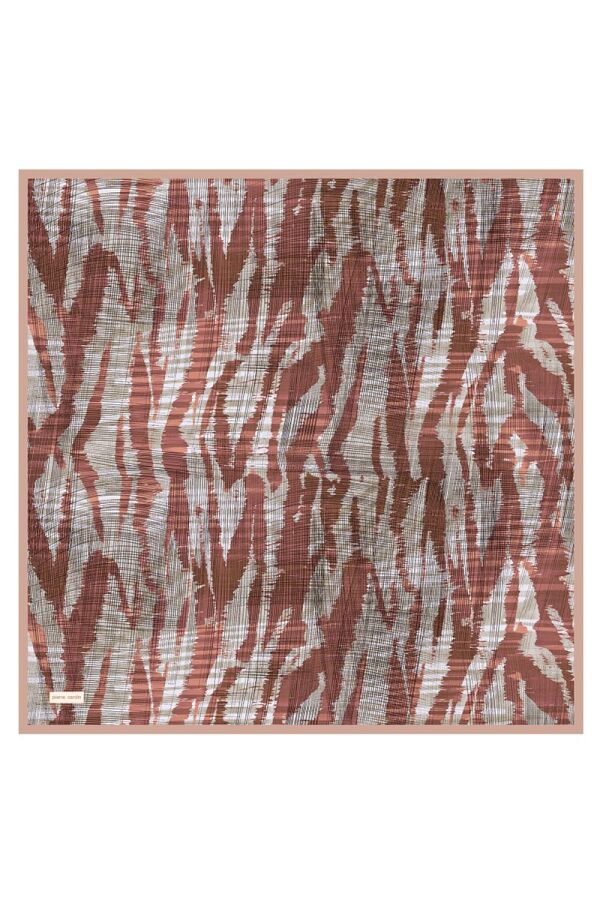 Turuncu 90X90 İpek Twill Eşarp - Pierre Cardin