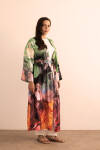 Turuncu Desenli Kimono - 4