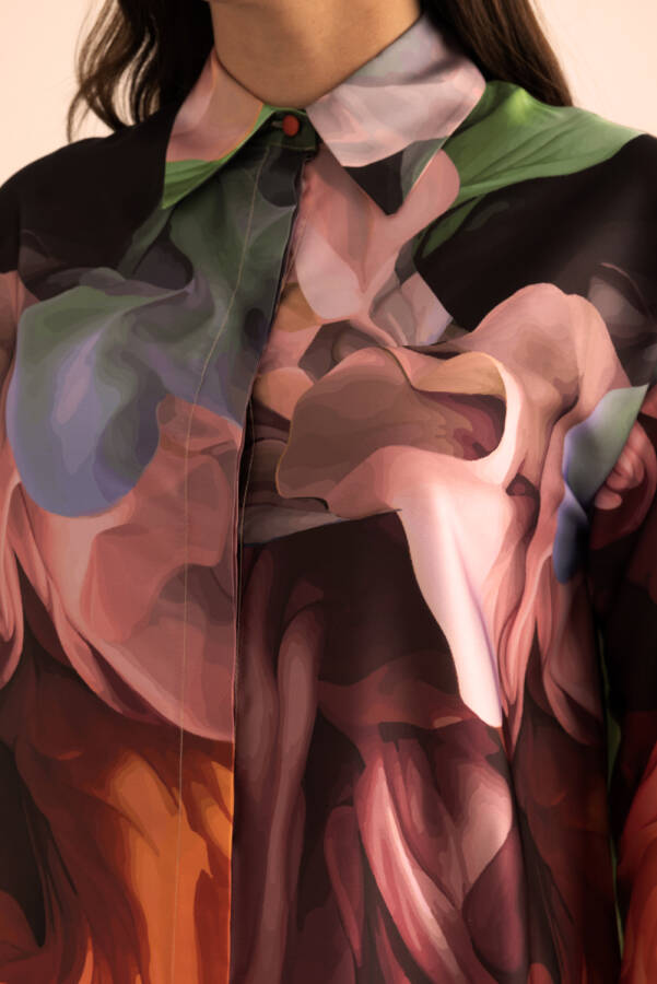 Turuncu Desenli Tunik - 4