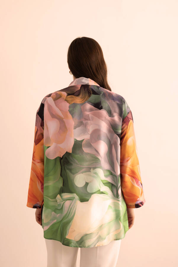 Turuncu Desenli Tunik - 7