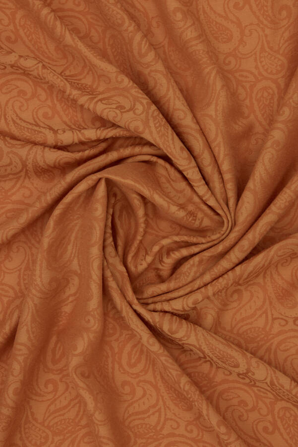 Turuncu Etnik Desenli Jakar Şal - Aker (1)