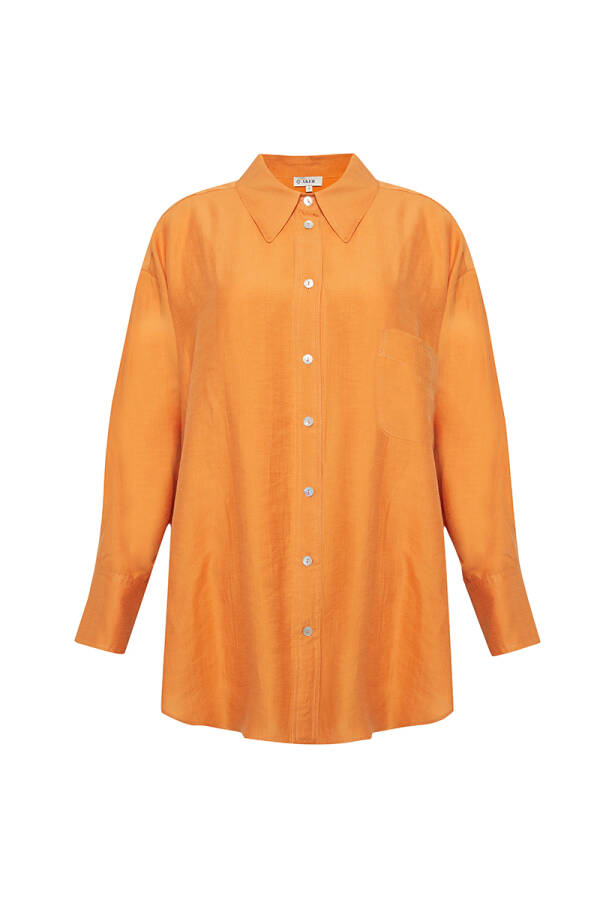 Turuncu Keten Tunik - 1