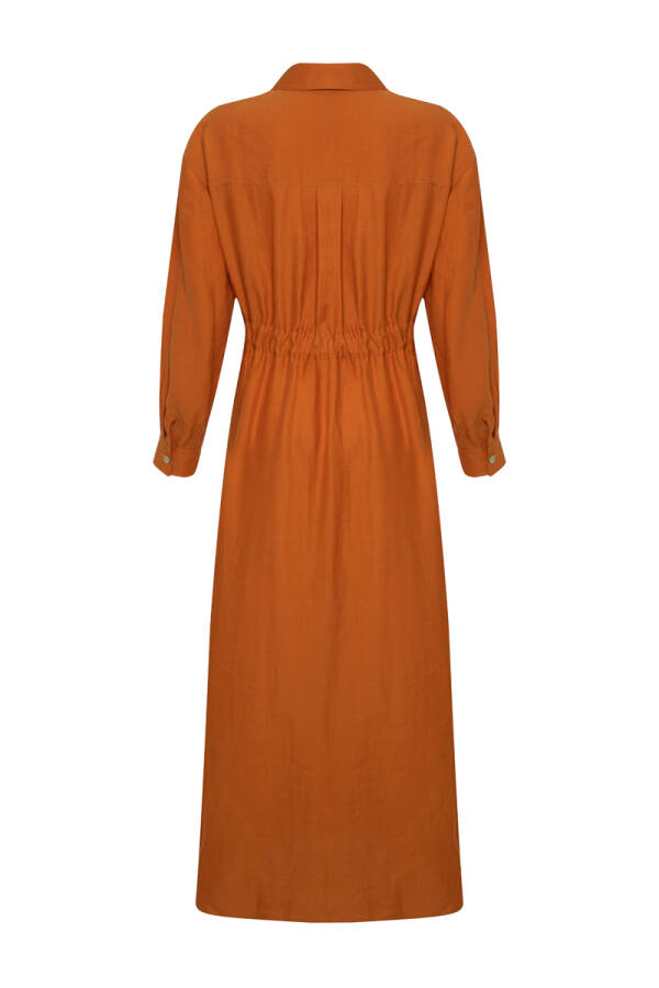 Turuncu Kruvaze Kapama Elbise - 2