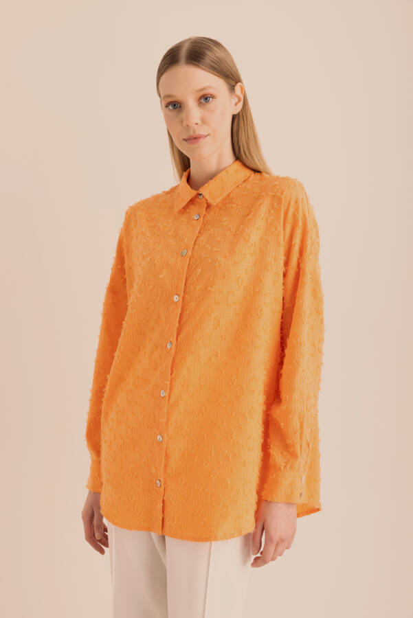 Turuncu Kumaşı Püskül Detaylı Tunik - 1