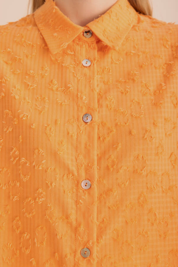 Turuncu Kumaşı Püskül Detaylı Tunik - 3