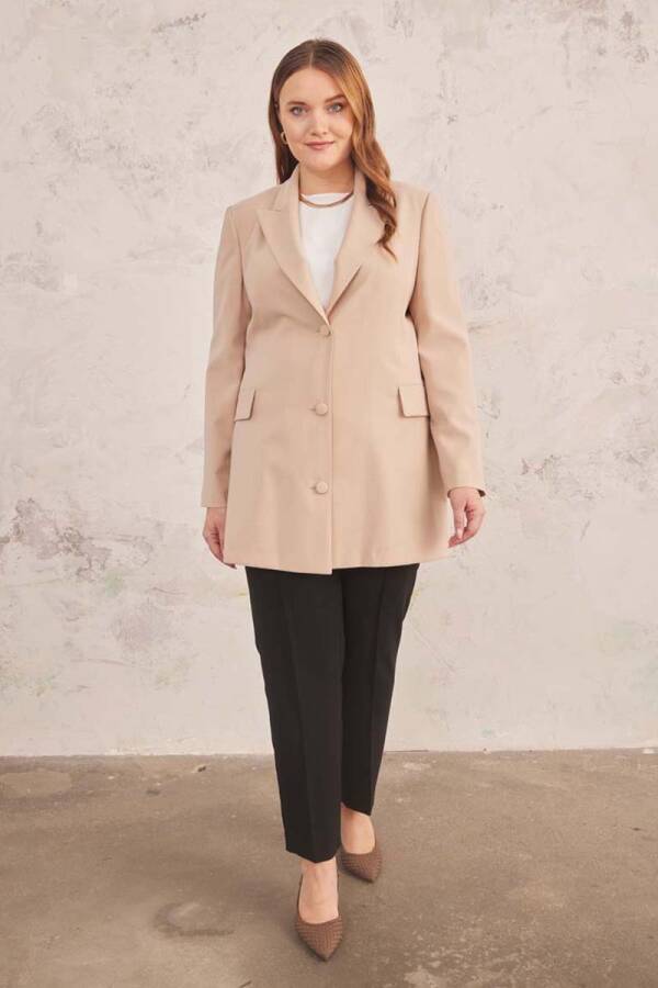 Camel Üç Düğme Mono Ceket - 4