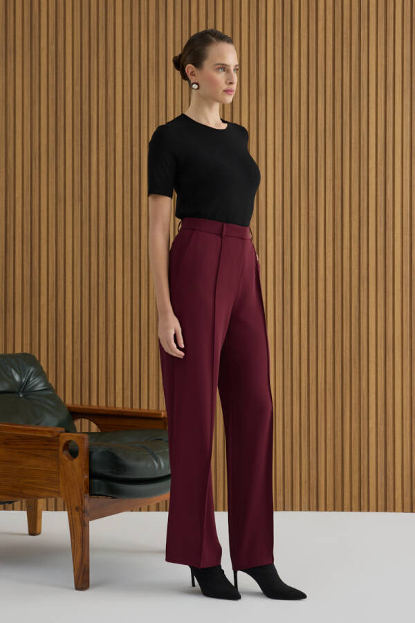 Vişne Dokuma Pantolon - 4