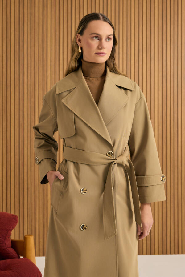 Vizon Rüzgarlık Detaylı Trençkot - 5