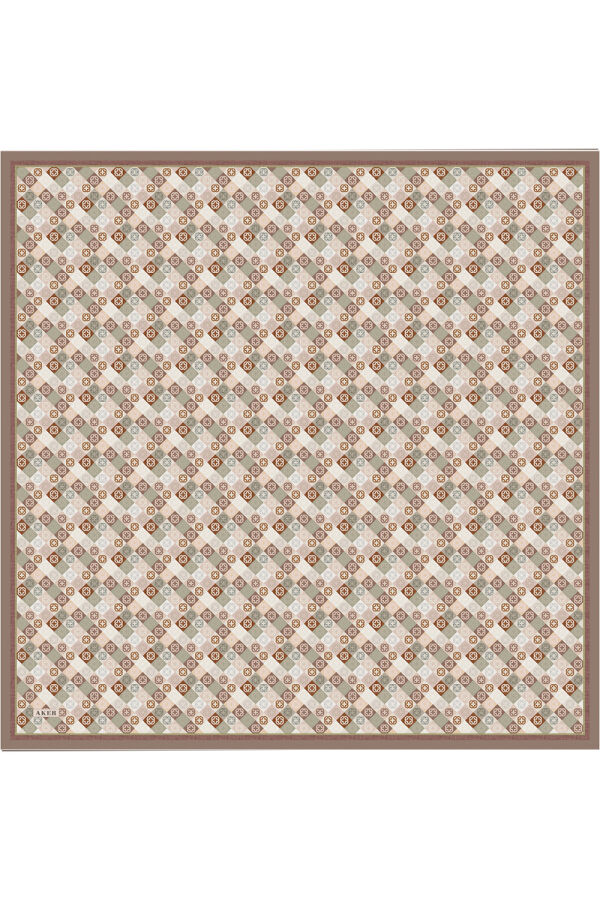 Vizon 90X90 İpek Krep Saten Eşarp - Aker