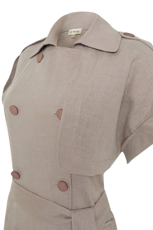 Vizon Apoletli Keten Yelek - Aker (1)