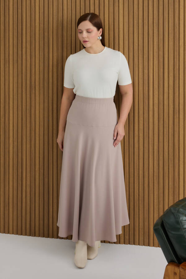 Vizon Beli Lastikli Etek - 2