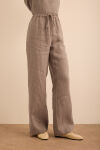Vizon Beli Lastikli Keten Pantolon - 3
