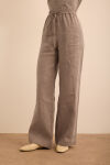 Vizon Beli Lastikli Keten Pantolon - 4