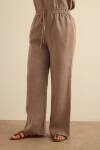 Vizon Beli Lastikli Keten Pantolon - 5
