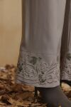 Vizon Beli Lastikli Nakışlı Pantolon - 4