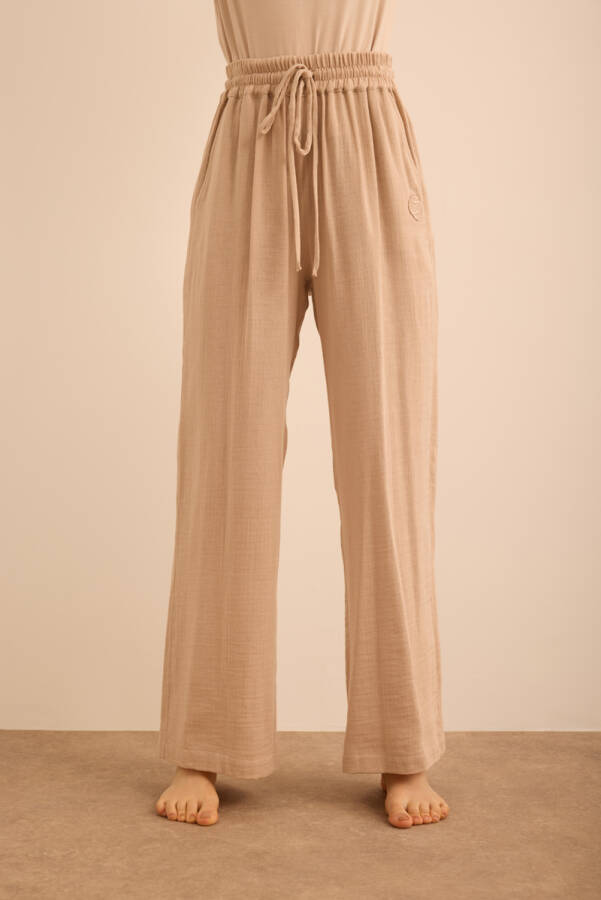 Vizon Beli Lastikli Viscon Cotton Pijama Altı - 3