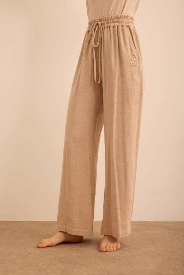 Vizon Beli Lastikli Viscon Cotton Pijama Altı - 5