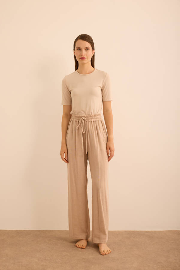 Vizon Beli Lastikli Viscon Cotton Pijama Altı - Aker (1)