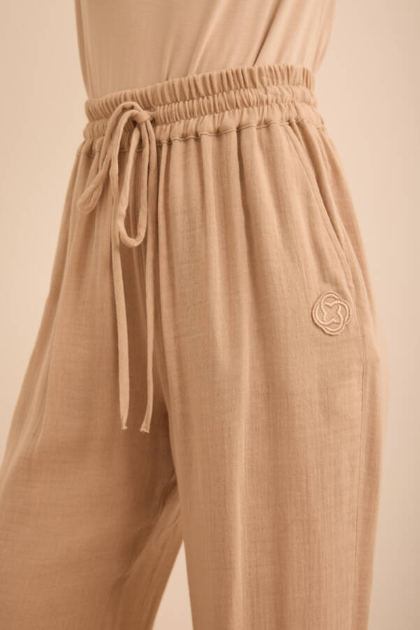 Vizon Beli Lastikli Viscon Cotton Pijama Altı - 6