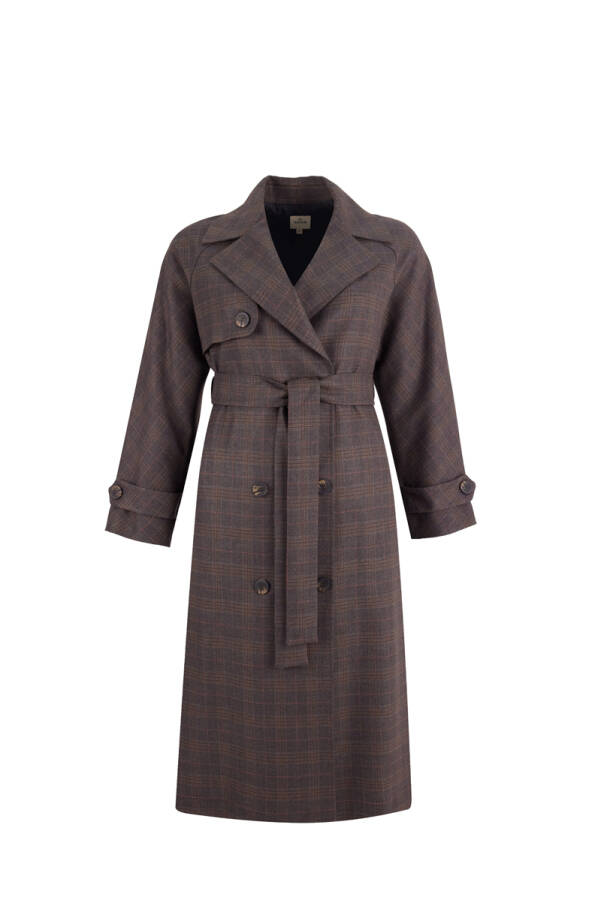 Vizon Ekoseli Pardösü - 1