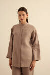 Vizon Hakim Yaka Keten Gömlek - 1