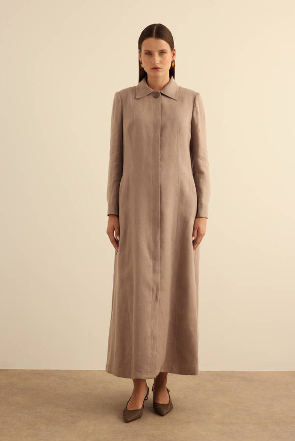 Vizon Keten Pardösü - 5