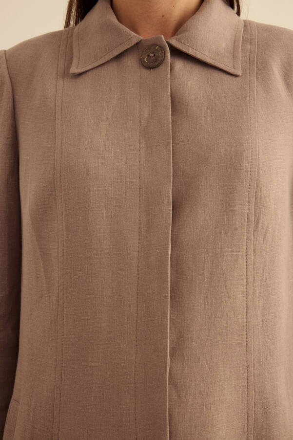 Vizon Keten Pardösü - 6