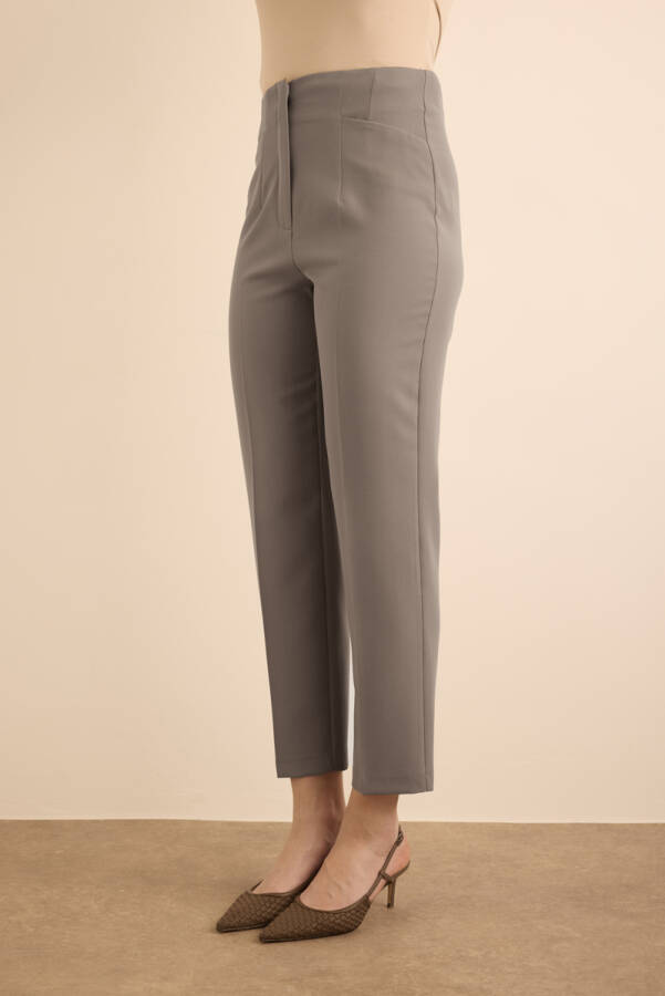 Vizon Önü Cep Detaylı Dokuma Pantolon - 4