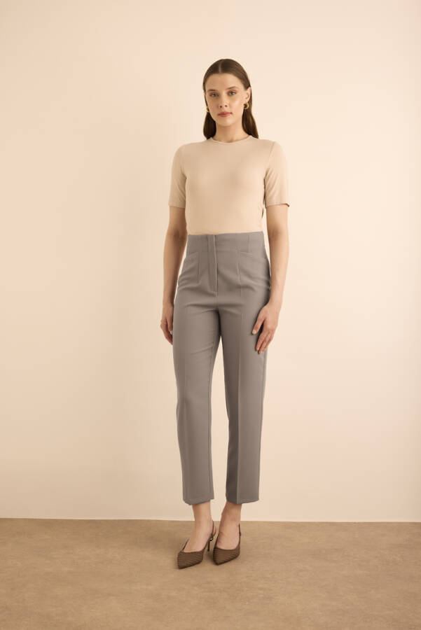 Vizon Önü Cep Detaylı Dokuma Pantolon - 1