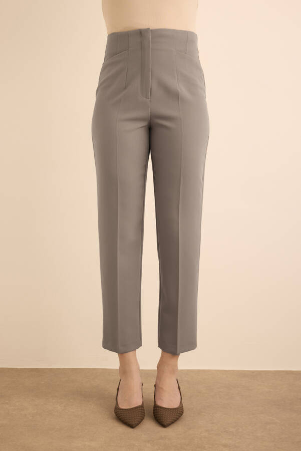 Vizon Önü Cep Detaylı Dokuma Pantolon - 2