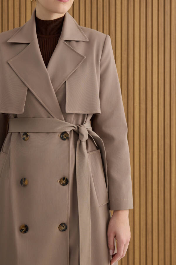 Vizon Rüzgarlık Detaylı Trençkot - 6