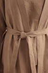 Vizon Seyyar Kuşaklı Keten Kimono - 6