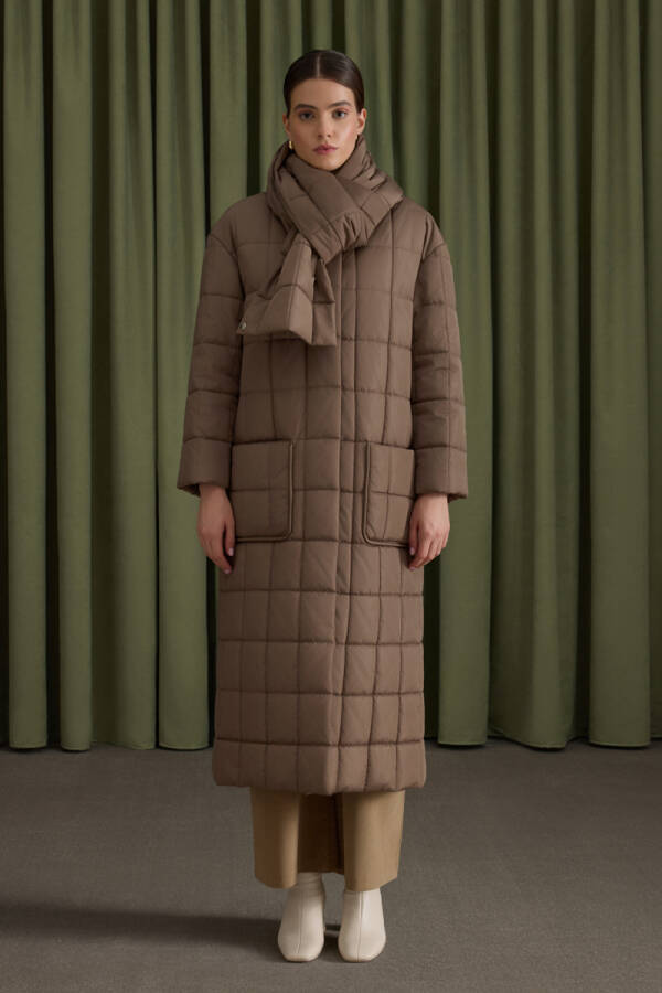 Vizon Seyyar Şal Detaylı Kapitone Mont - 2