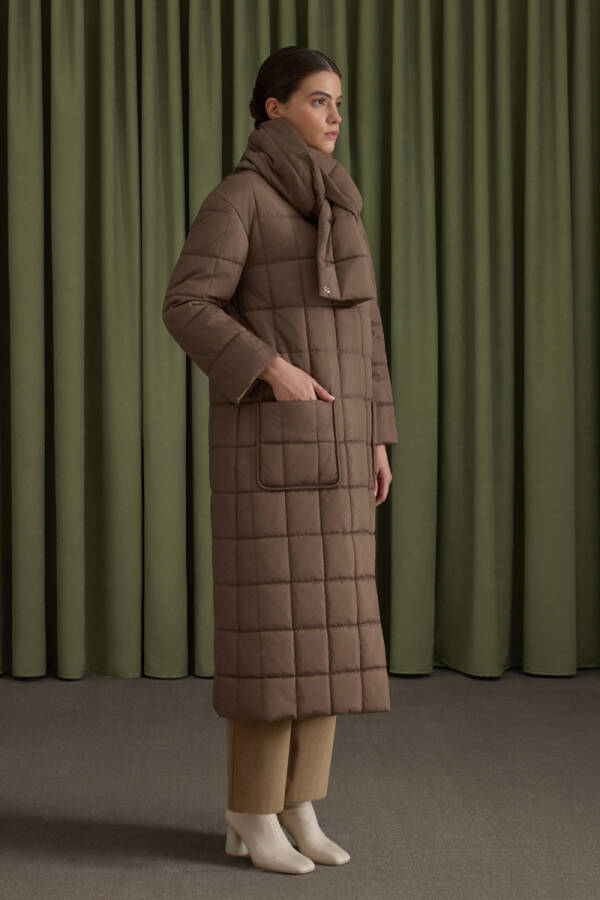 Vizon Seyyar Şal Detaylı Kapitone Mont - 3