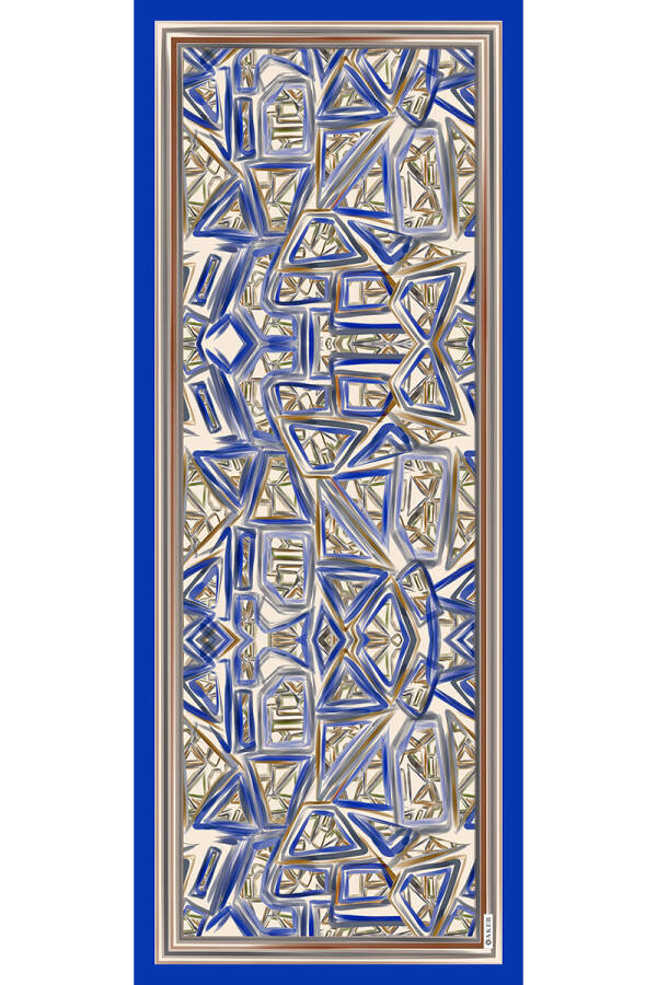 Geometrik Desenli Soft Touch Şal - Aker