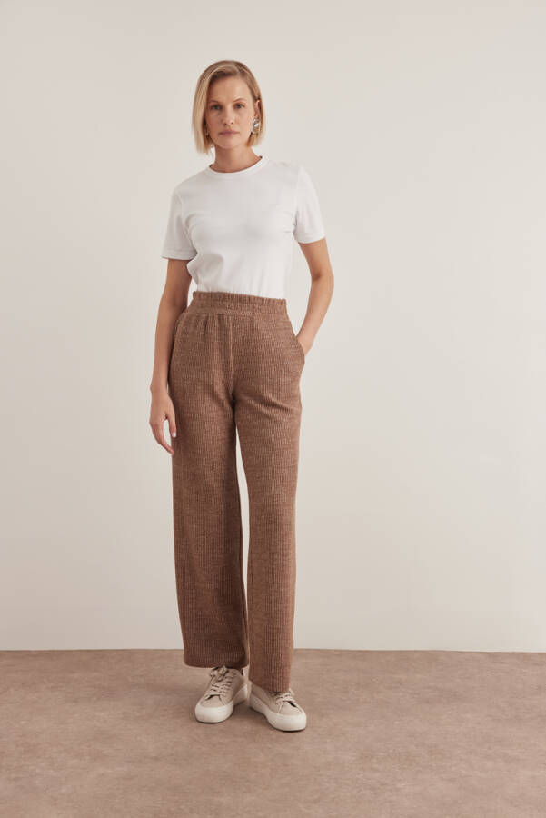 Vizon Triko Beli Lastikli Pantolon - Aker