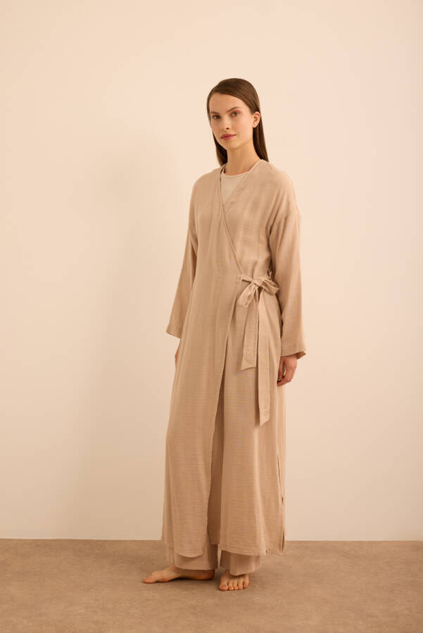 Vizon Viscon Cotton , Yandan Bağlamalı Sabahlık - 4