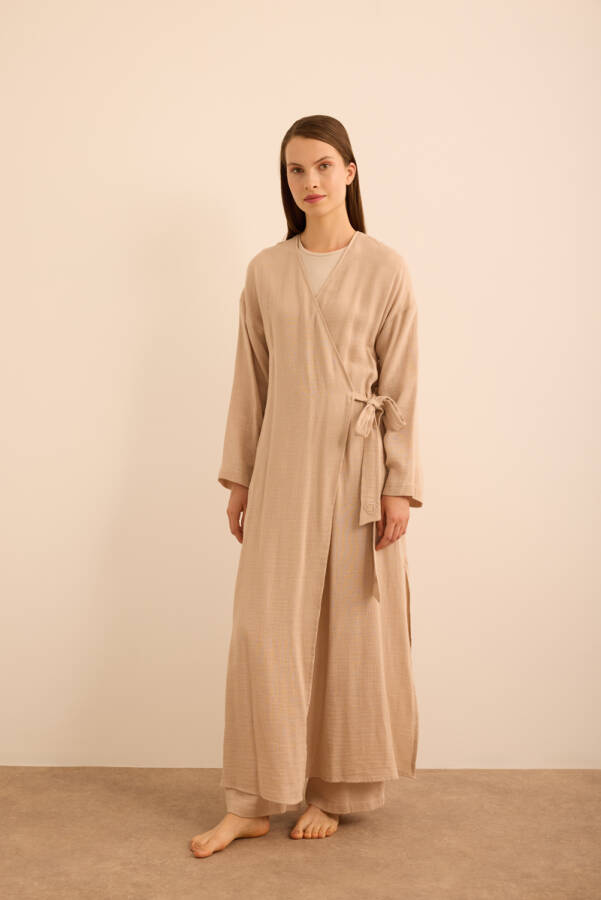 Vizon Viscon Cotton , Yandan Bağlamalı Sabahlık - 3